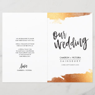 WEDDING PROGRAM borstellettering luxe gelakte kope