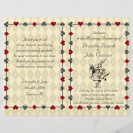 Wedding Program Ceremony, Alice in Wonderland