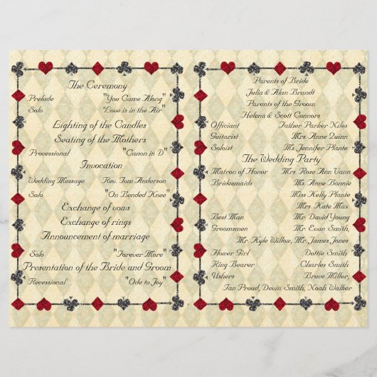 Wedding Program Ceremony, Alice in Wonderland (Achterkant)