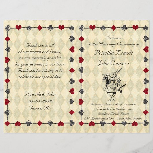 Wedding Program Ceremony, Alice in Wonderland (Voorkant)