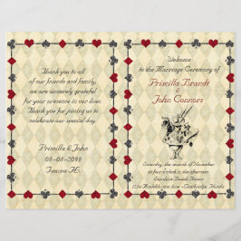 Wedding Program Ceremony, Alice in Wonderland