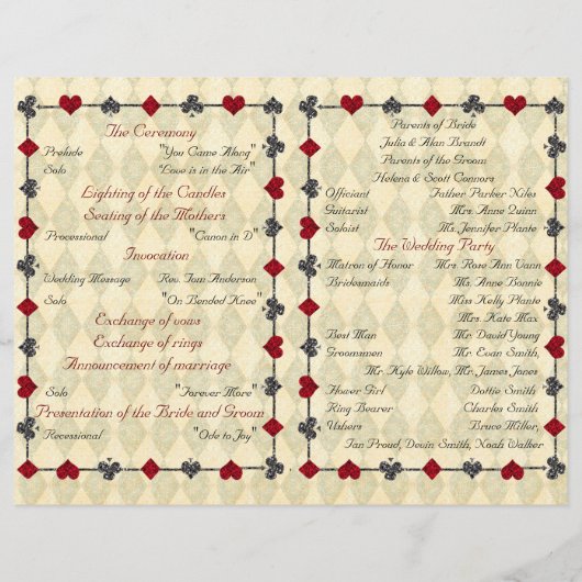 Wedding Program Ceremony, Alice in Wonderland (Achterkant)