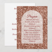 Wedding Program Ceremony Rose Gold Arched Glitter Programmakaart (Voorkant / Achterkant)