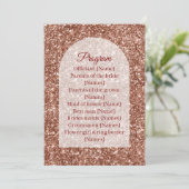 Wedding Program Ceremony Rose Gold Arched Glitter Programmakaart (Staand voorkant)