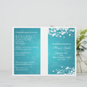 Wedding Program Cherry Blossom Blue (Staand voorkant)