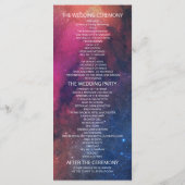 Wedding Program Gorge Star Nebula Constellation Programmakaart (Achterkant)