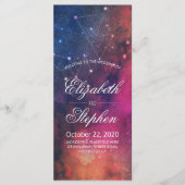Wedding Program Gorge Star Nebula Constellation Programmakaart (Voorkant)