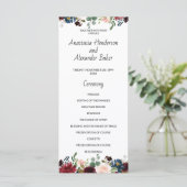 Wedding Program-kaart. (Staand voorkant)