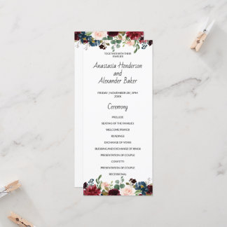 Wedding Program-kaart.
