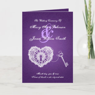 Wedding Program Key To My Heart Purple Programma