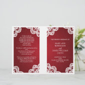Wedding Program  Lace Red (Staand voorkant)
