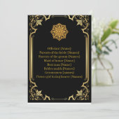 Wedding Program Mandala Luxury Black and Gold  Programmakaart (Staand voorkant)