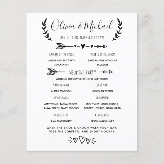 Wedding Program Order of Events (Voorkant)