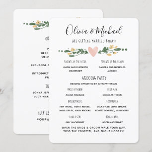 Wedding Program Order of Events Kaart