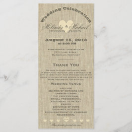 Wedding Program Rustic Linen Programmakaart