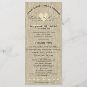 Wedding Program Rustic Linen Programmakaart