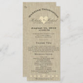 Wedding Program Rustic Linen Programmakaart (Voorkant / Achterkant)