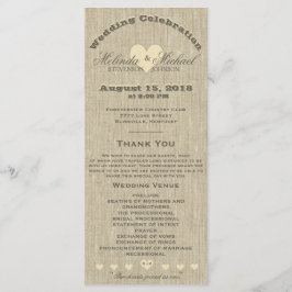 Wedding Program Rustic Linen Programmakaart
