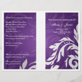 Wedding Program Swirly Flourish Paars (Voorkant)