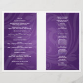 Wedding Program Swirly Flourish Paars (Achterkant)
