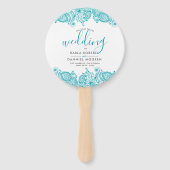Wedding Program - Turquoise Paisley lace Handwaaier (Achterkant)