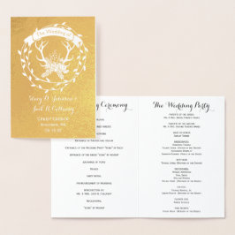 WEDDING PROGRAMMA Boho Deer Antler Forest Typograf