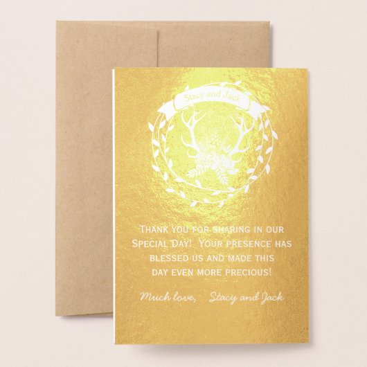 WEDDING PROGRAMMA Boho Deer Antler Forest Typograf (Met envelop)