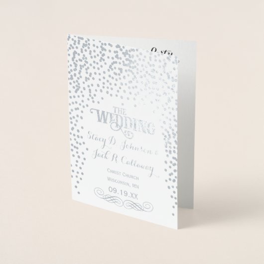 WEDDING PROGRAMMA Gold Confetti Typografie (Voorkant)
