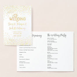 WEDDING PROGRAMMA Gold Confetti Typografie