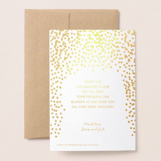 WEDDING PROGRAMMA Gold Confetti Typografie (Met envelop)