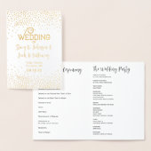 WEDDING PROGRAMMA Gold Confetti Typografie (Display)
