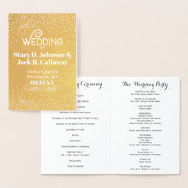 WEDDING PROGRAMMA Gold Confetti Typografie