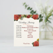 Wedding Programme, reisroute, BOHO Floral Retro (Staand voorkant)