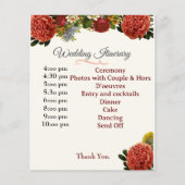 Wedding Programme, reisroute, BOHO Floral Retro (Voorkant)