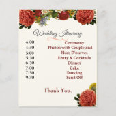 Wedding Programme, reisroute, BOHO Floral Retro (Voorkant)