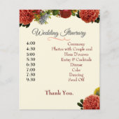 Wedding Programme, reisroute, BOHO Floral Retro (Voorkant)