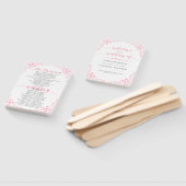 "Wedding Programme" Roze Typografie en Lijst Handwaaier (Niet-gemonteerd)