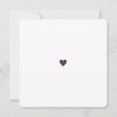 Wedding Purple Heart Modern Minimalist Save The Date (Achterkant)