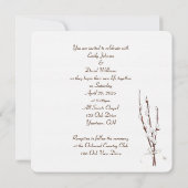 Wedding Pussy Willow Wreath Kaart (Achterkant)