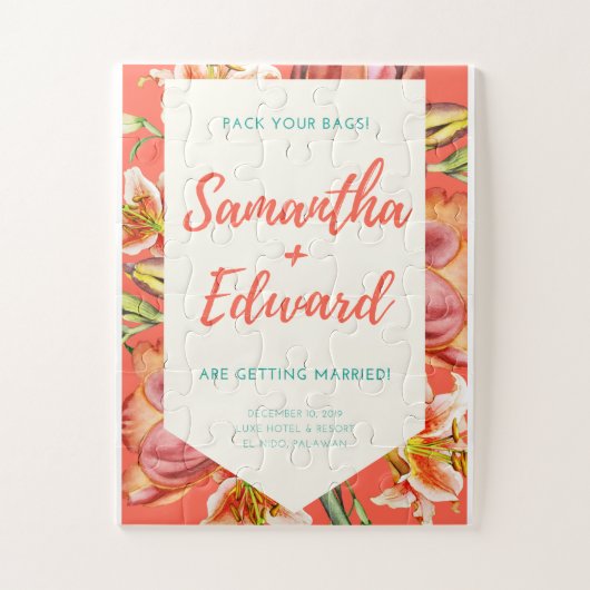 Wedding Puzzle Uitnodiging Legpuzzel (Verticaal)