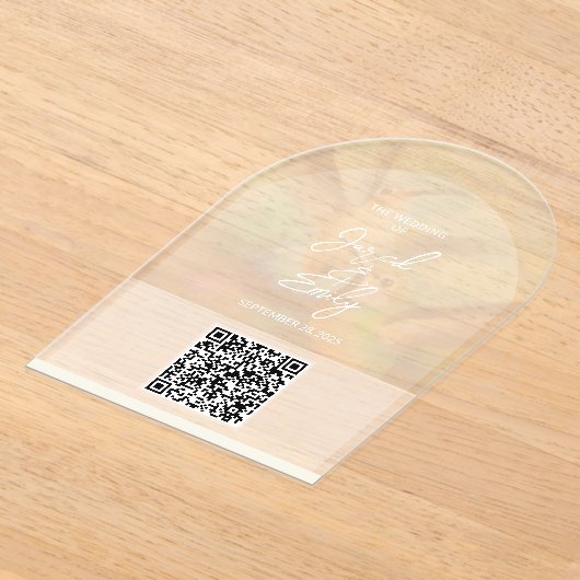 Wedding QR Code Acryl Uitnodiging (Laagn)