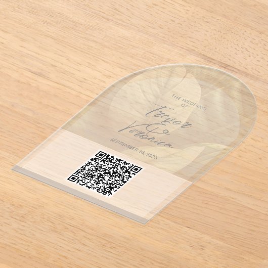 Wedding QR Code Acryl Uitnodiging (Laagn)