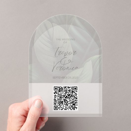 Wedding QR Code Acryl Uitnodiging (Insitu (Draagbaar))