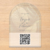 Wedding QR Code Acryl Uitnodiging (Voorkant)