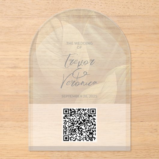 Wedding QR Code Acryl Uitnodiging (Voorkant)