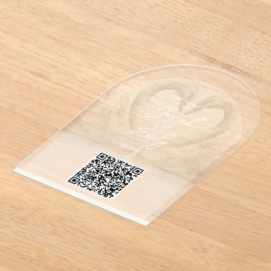 Wedding QR Code Acryl Uitnodiging (Laagn)