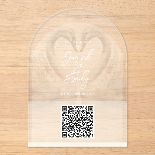 Wedding QR Code Acryl Uitnodiging (Voorkant)