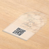 Wedding QR Code Cherry Blossom Uitnodiging (Laagn)