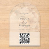 Wedding QR Code Cherry Blossom Uitnodiging (Voorkant)