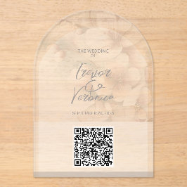 Wedding QR Code Cherry Blossom Uitnodiging